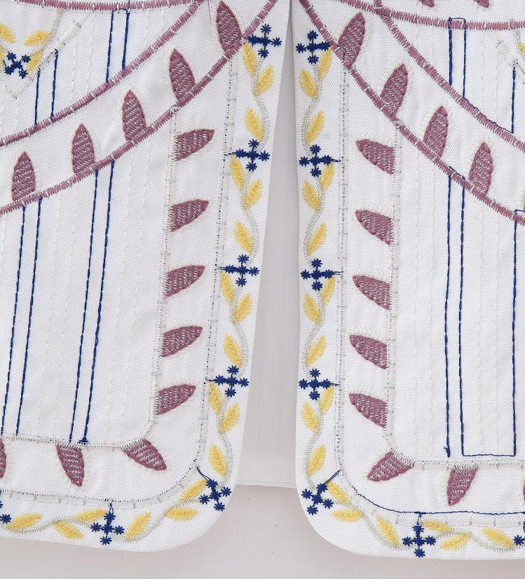White Boho Floral Embroidered Vest