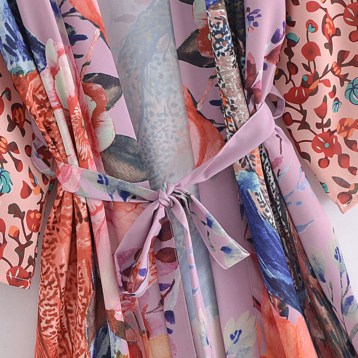 Peacock Dream Boho Floral Print Midi Robe