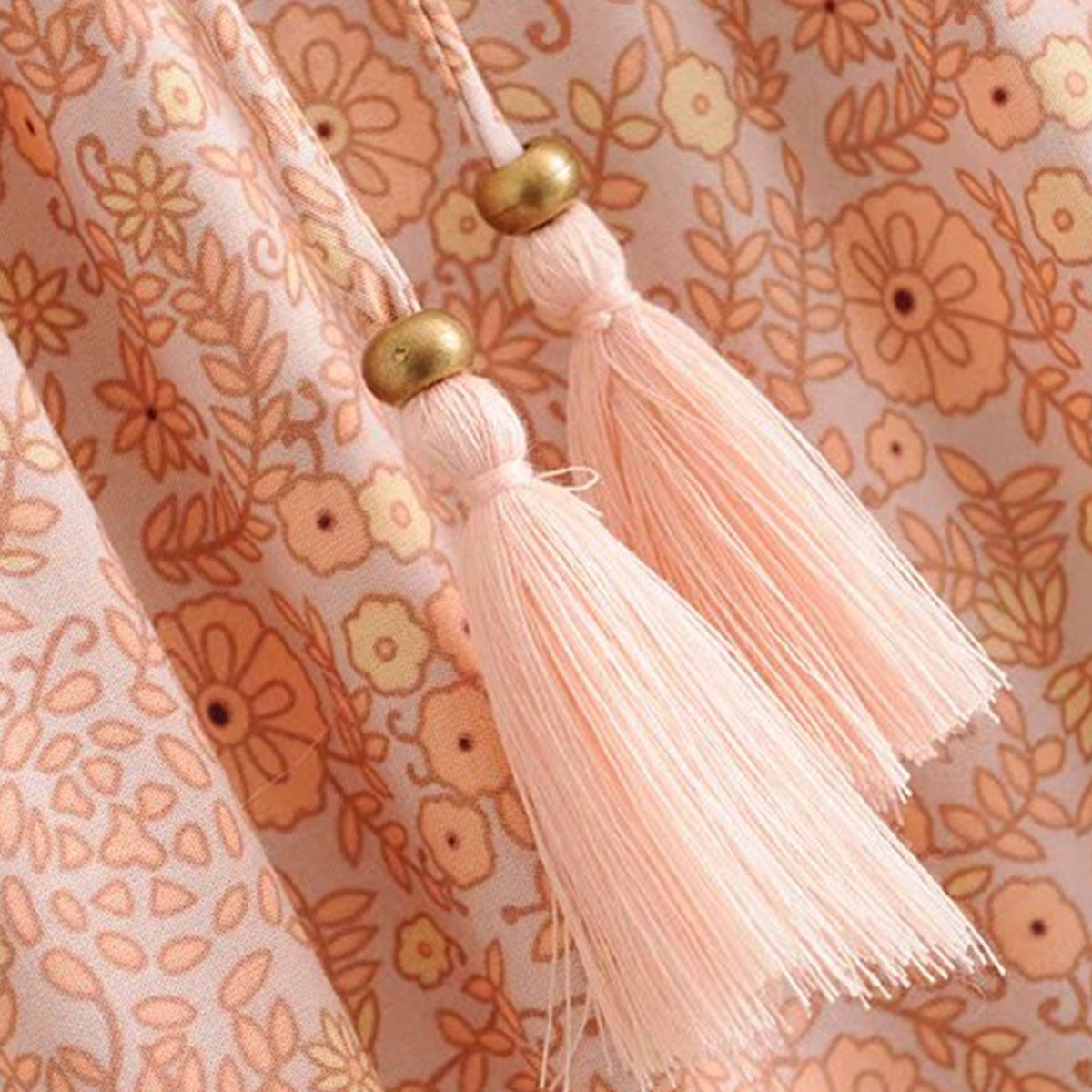 Coral Serenade Boho Floral Print Maxi Skirt