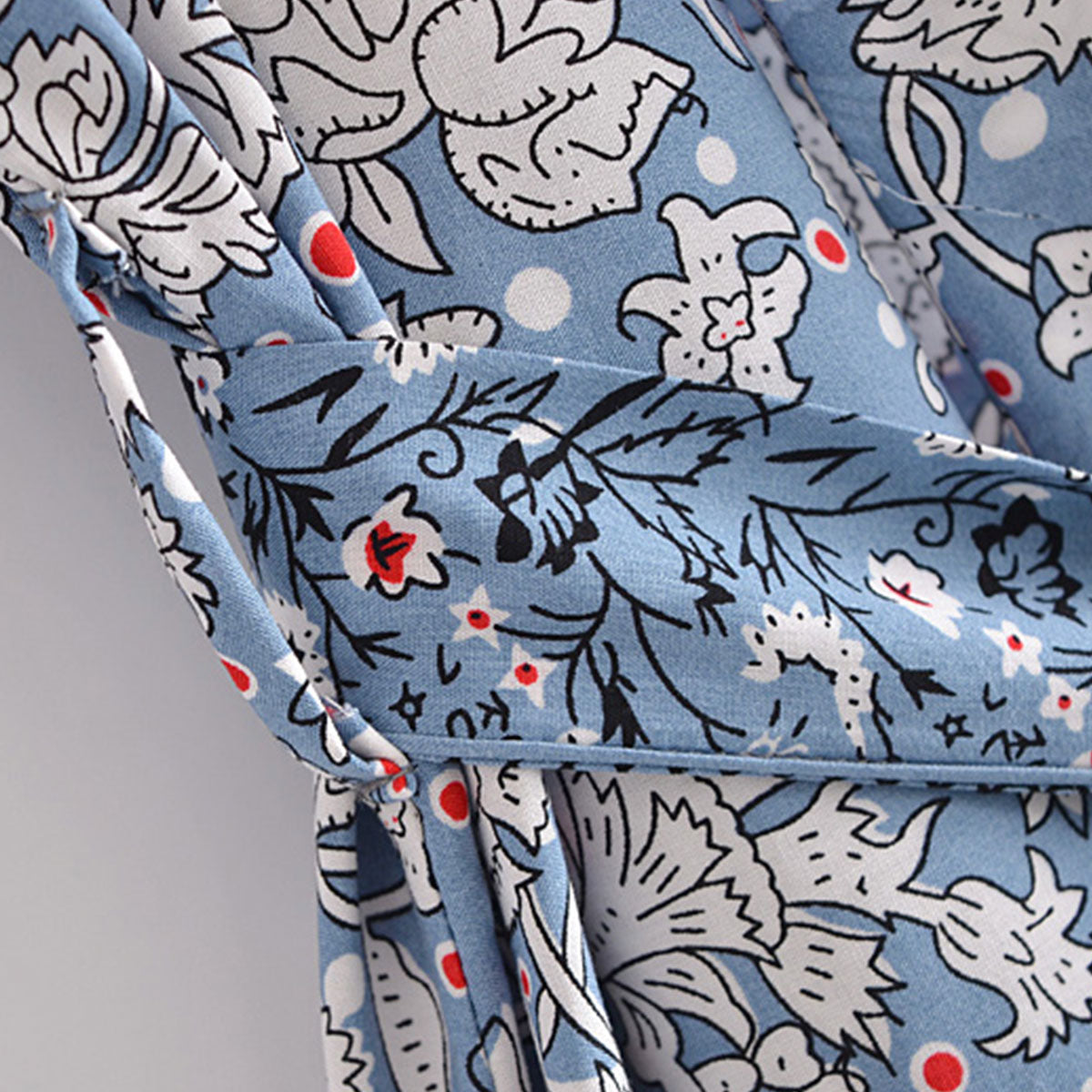 Dayflower Boho Floral Print Short Robe
