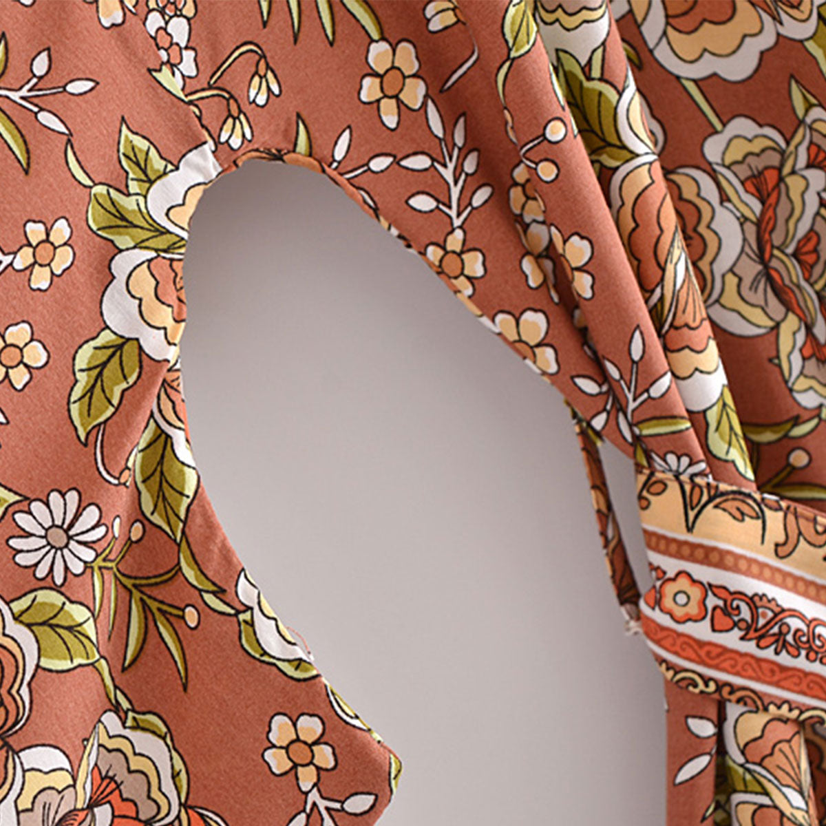 Sienna Rose Pony Boho Floral Print Short Robe