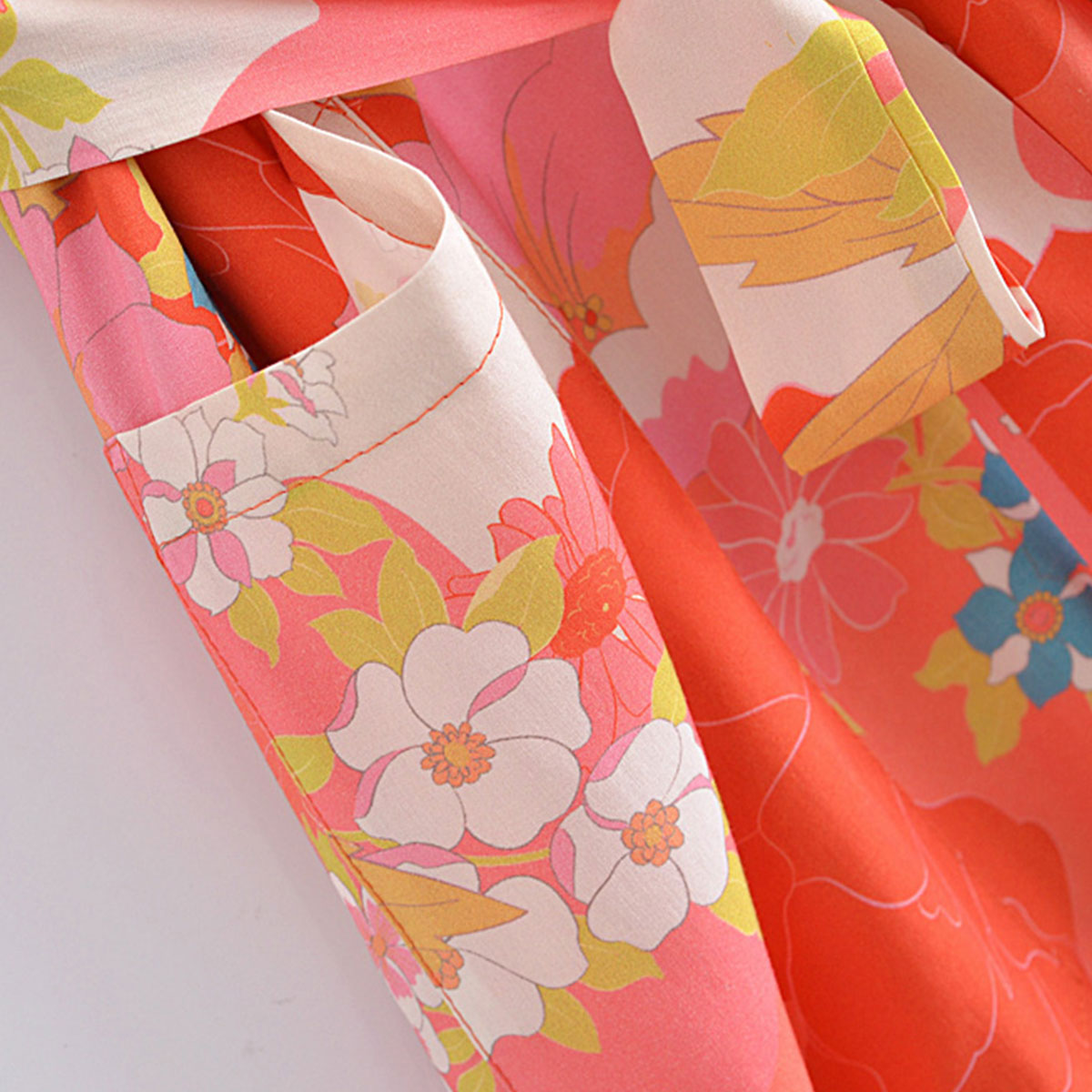 Sun Kissed Pink Boho Floral Print Maxi Robe