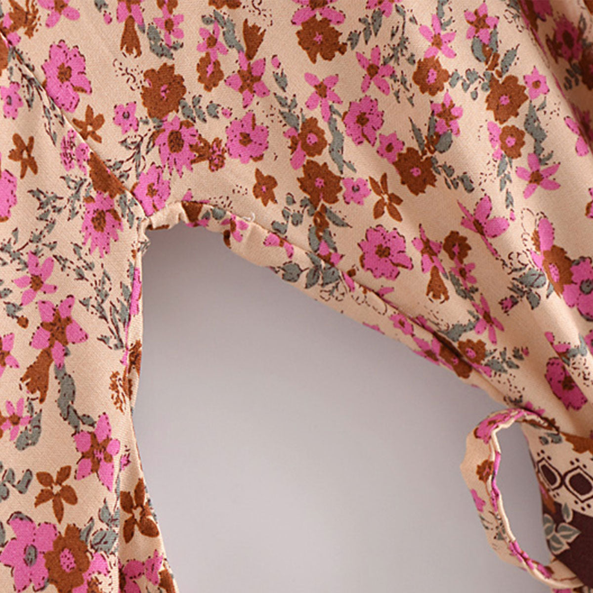 Pink Sangria Boho Floral Print Short Robe