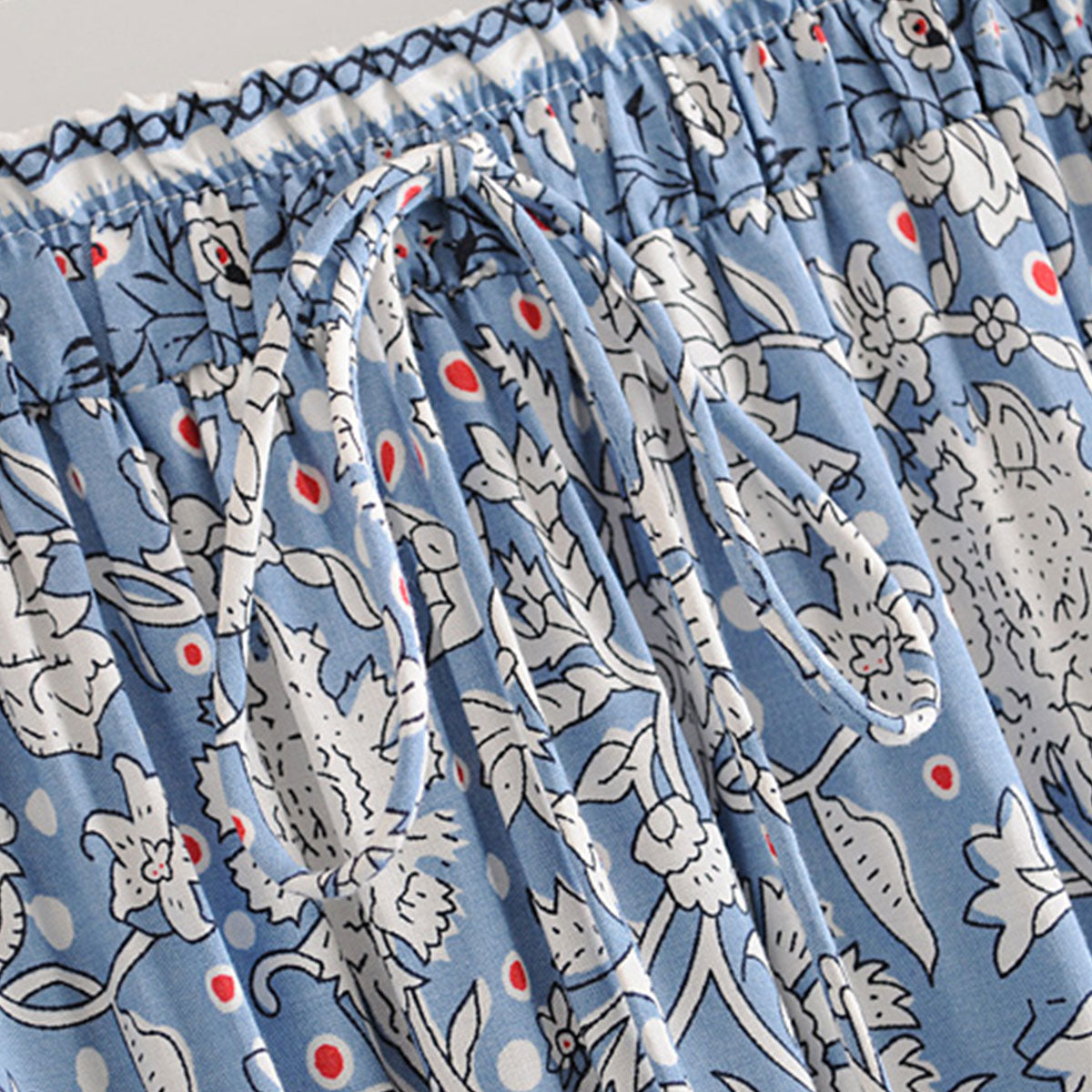 Blue Bliss Boho Floral Print Maxi Skirt