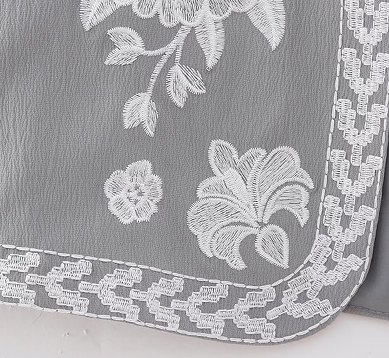 Gray Blooms Boho Floral Embroidered Vest