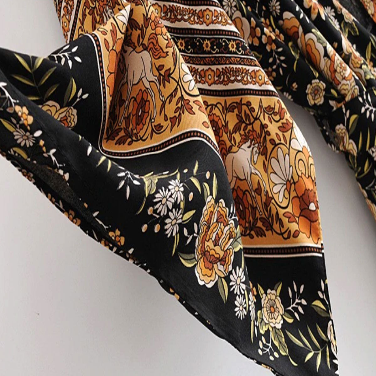 Dark Horse Boho Floral Print Maxi Robe