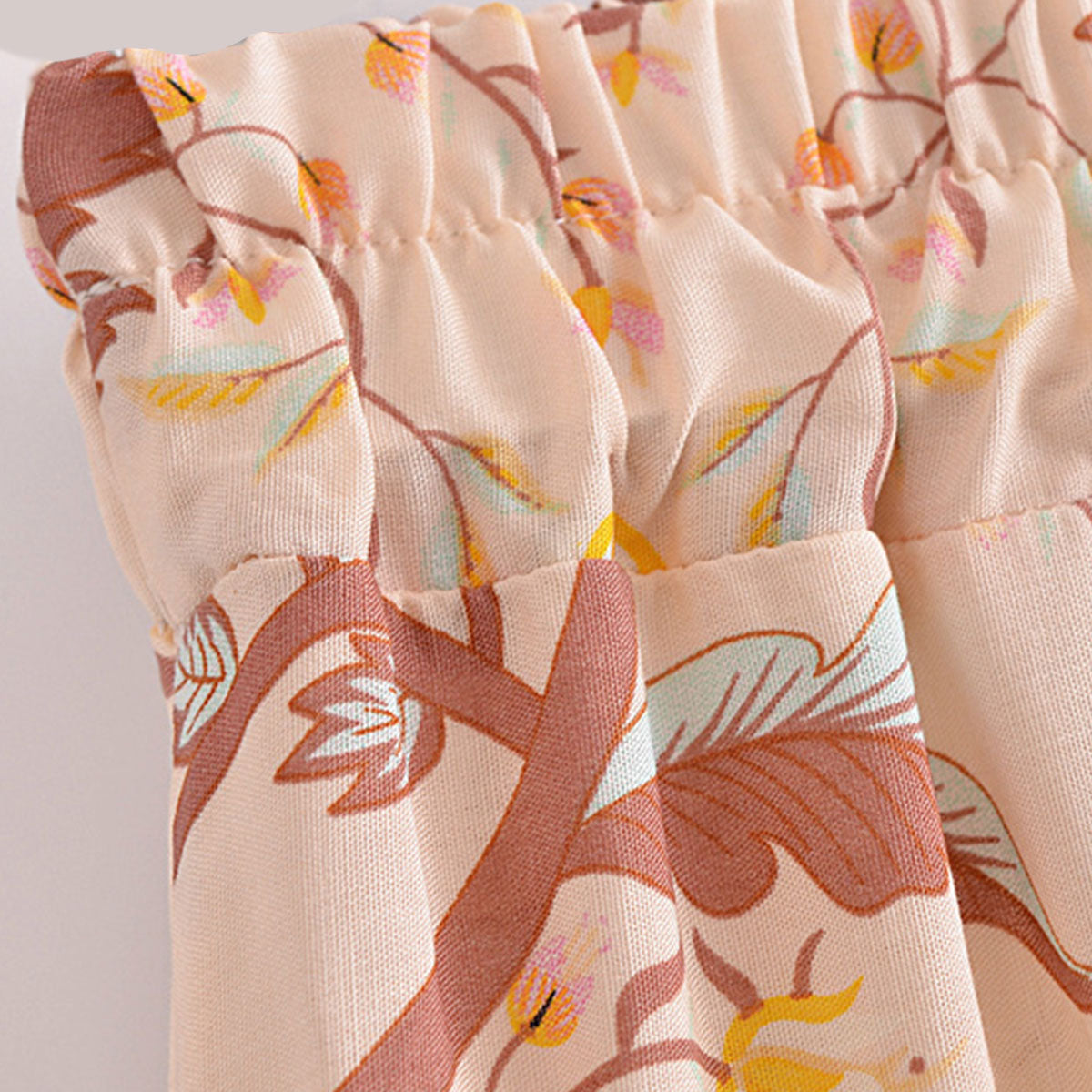 Peony Pink Peacock Boho Floral Print Midi Skirt