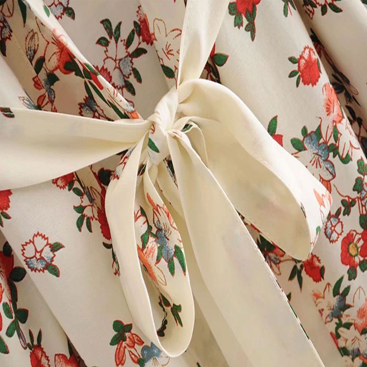 Wedding White Boho Floral Print Maxi Robe