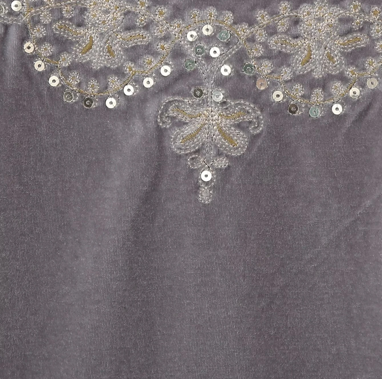 Taupe Boho Sequin Embroidered Vest