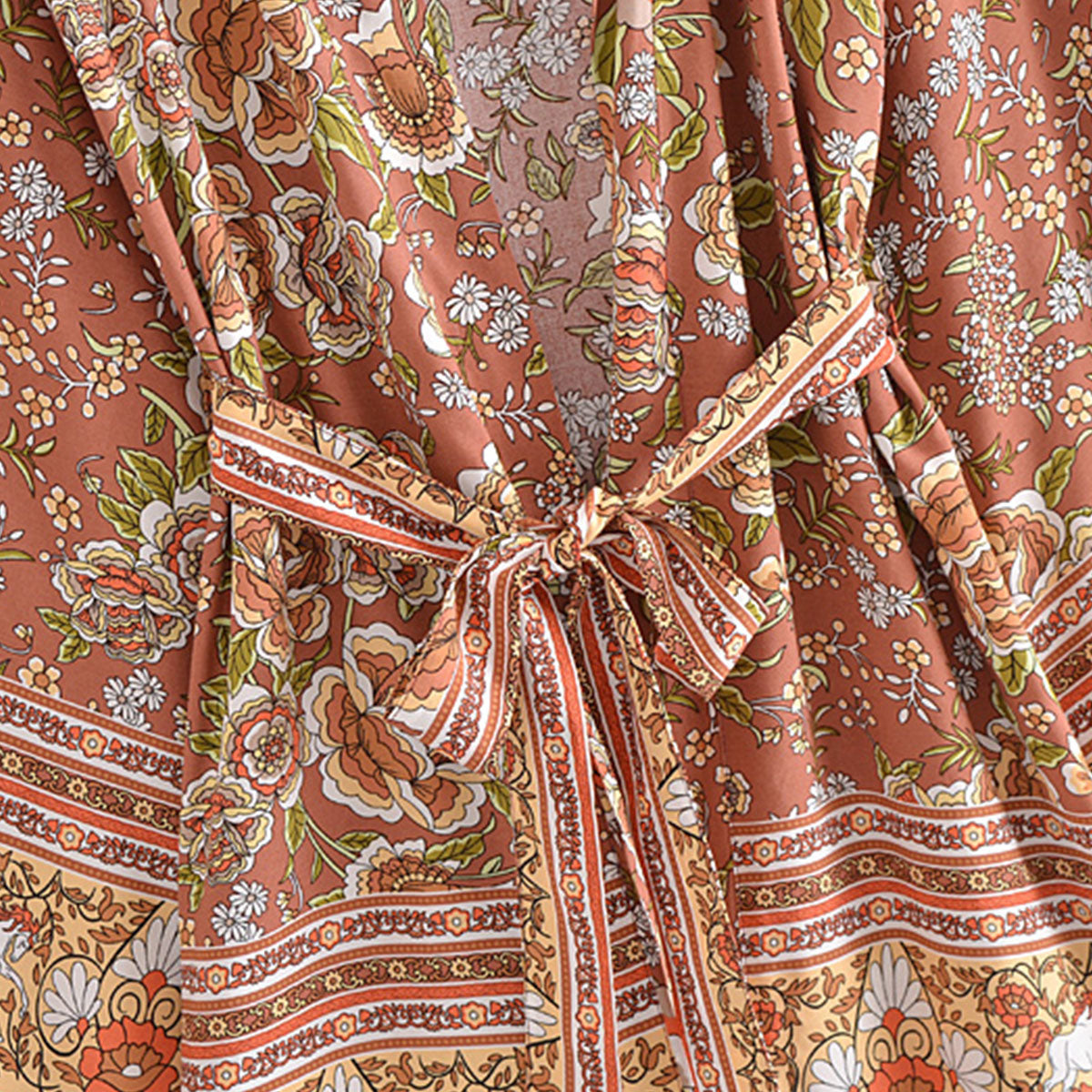 Sienna Rose Pony Boho Floral Print Short Robe