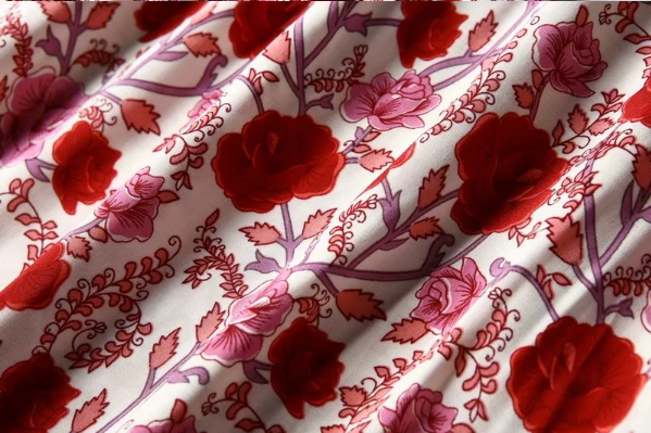 Rose Charm Boho Floral Print Midi Skirt