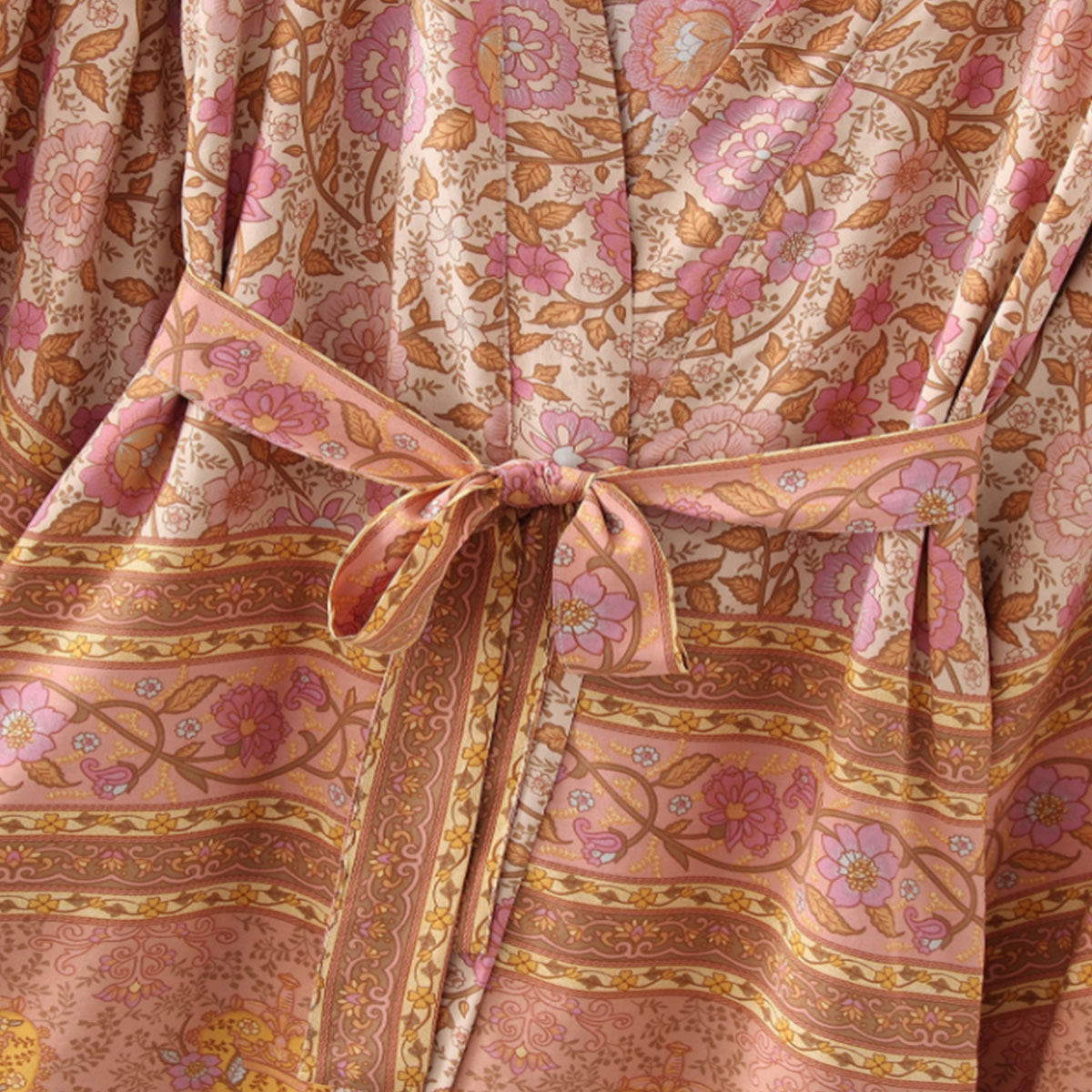 Monticello Rose Boho Floral Print Short Robe