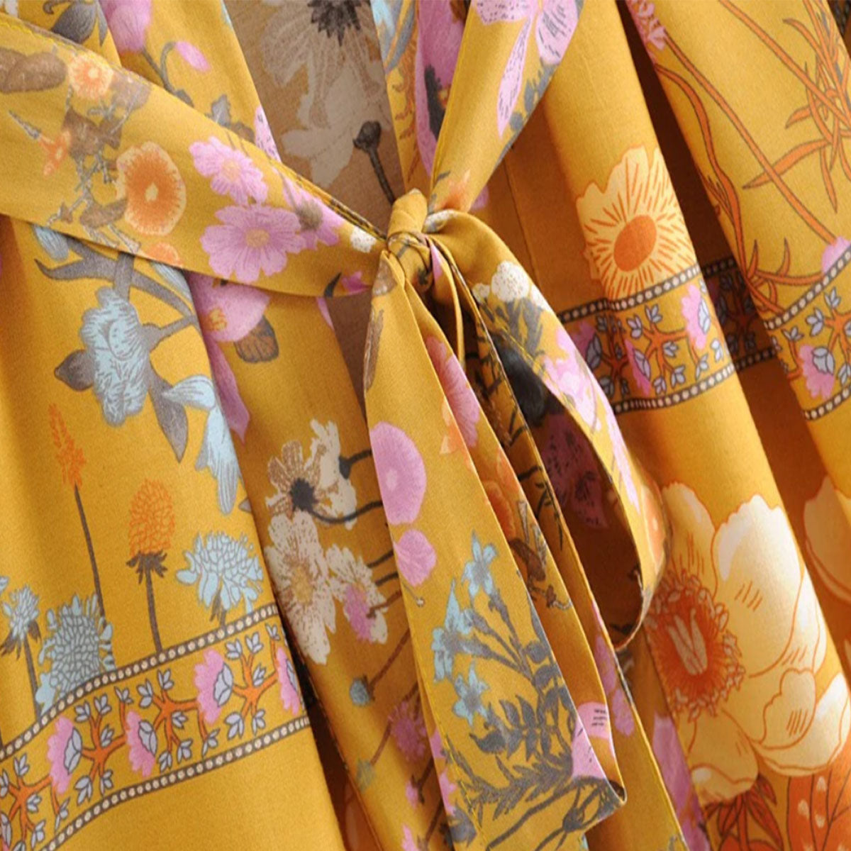 Golden Hour Boho Floral Print Short Robe