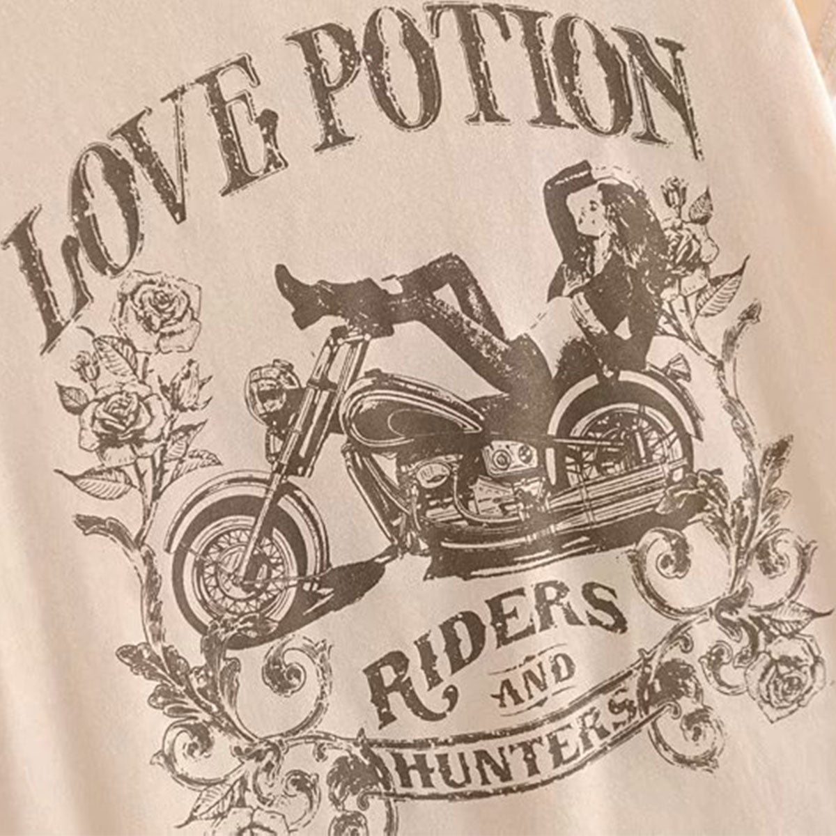 Love Potion Motorcycle Boho Chic Graphic Tshirt