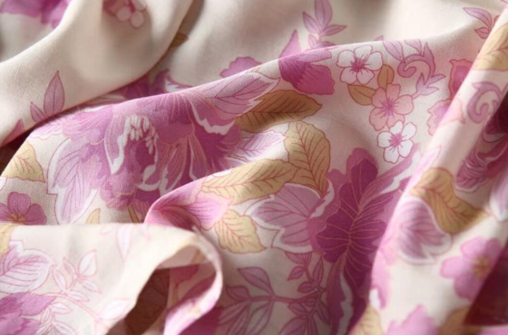 Pink Lovebird Boho Floral Print Midi Skirt