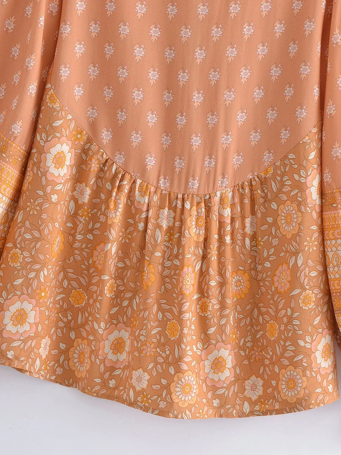 Sienna Sands Boho Floral Print Long Sleeve Blouse
