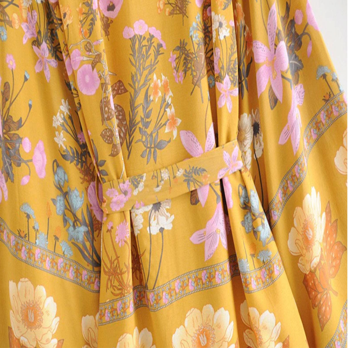 Golden Hour Boho Floral Print Short Robe