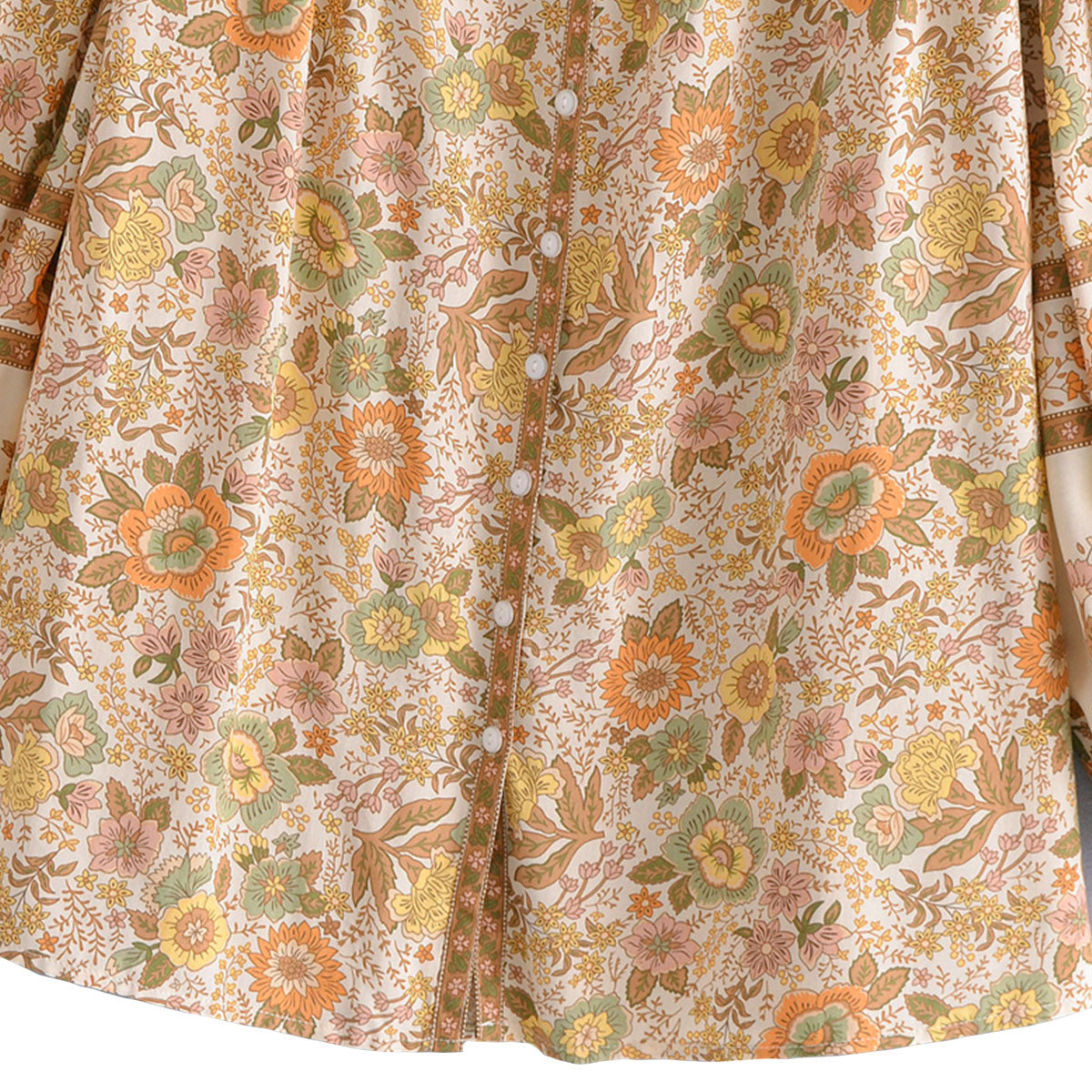 Sahara Sands Boho Floral Print Long Sleeve Blouse