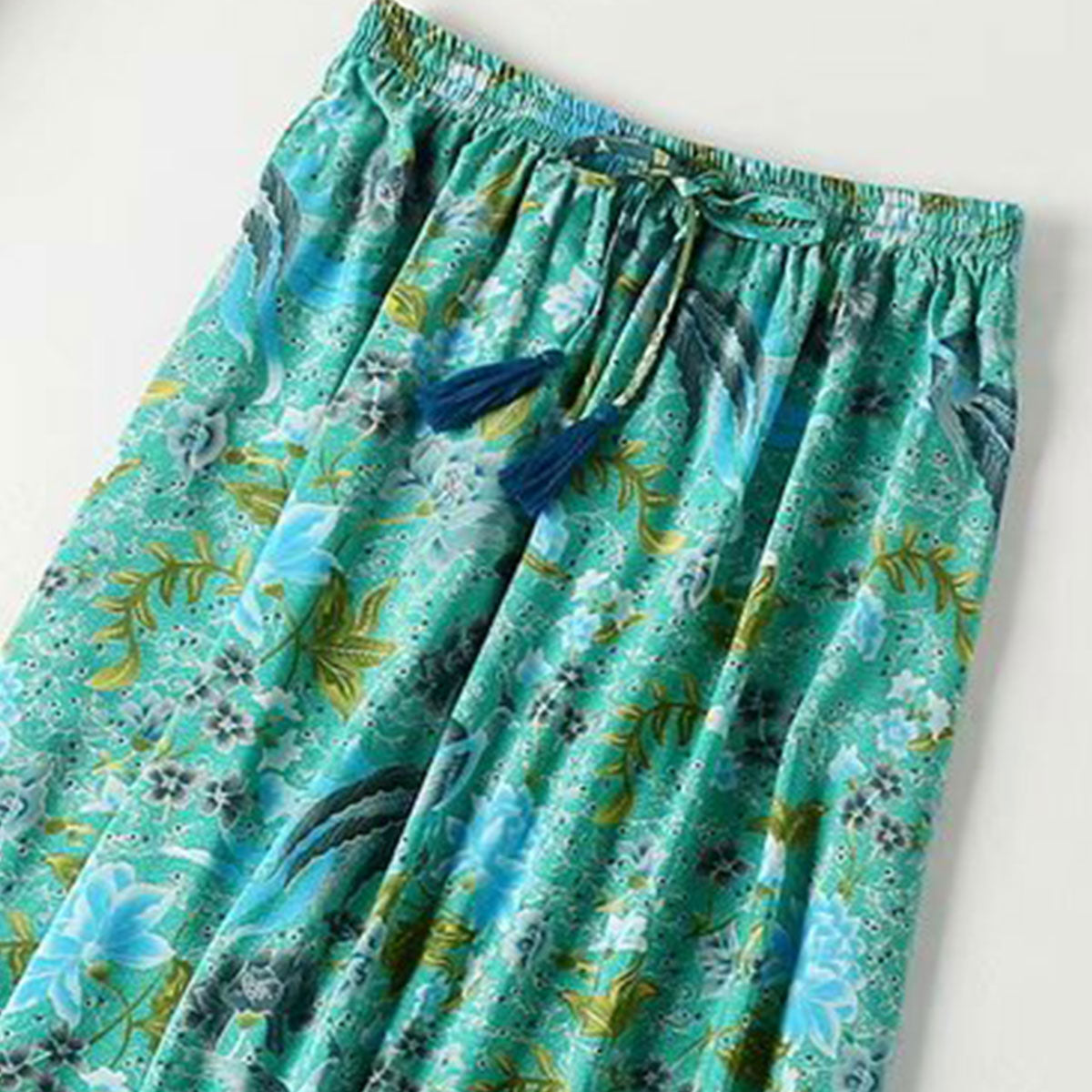 Jaded Peacock Boho Floral Print Midi Skirt