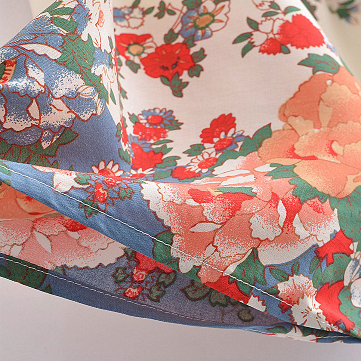 Wedding White Boho Floral Print Short Robe