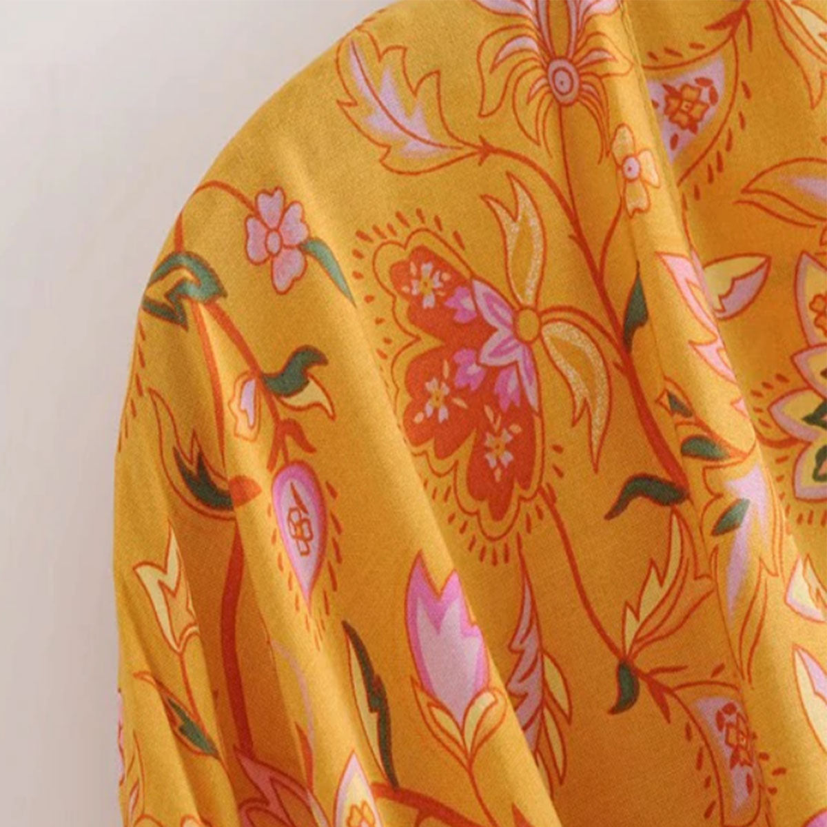 Golden Orange Boho Short Robe