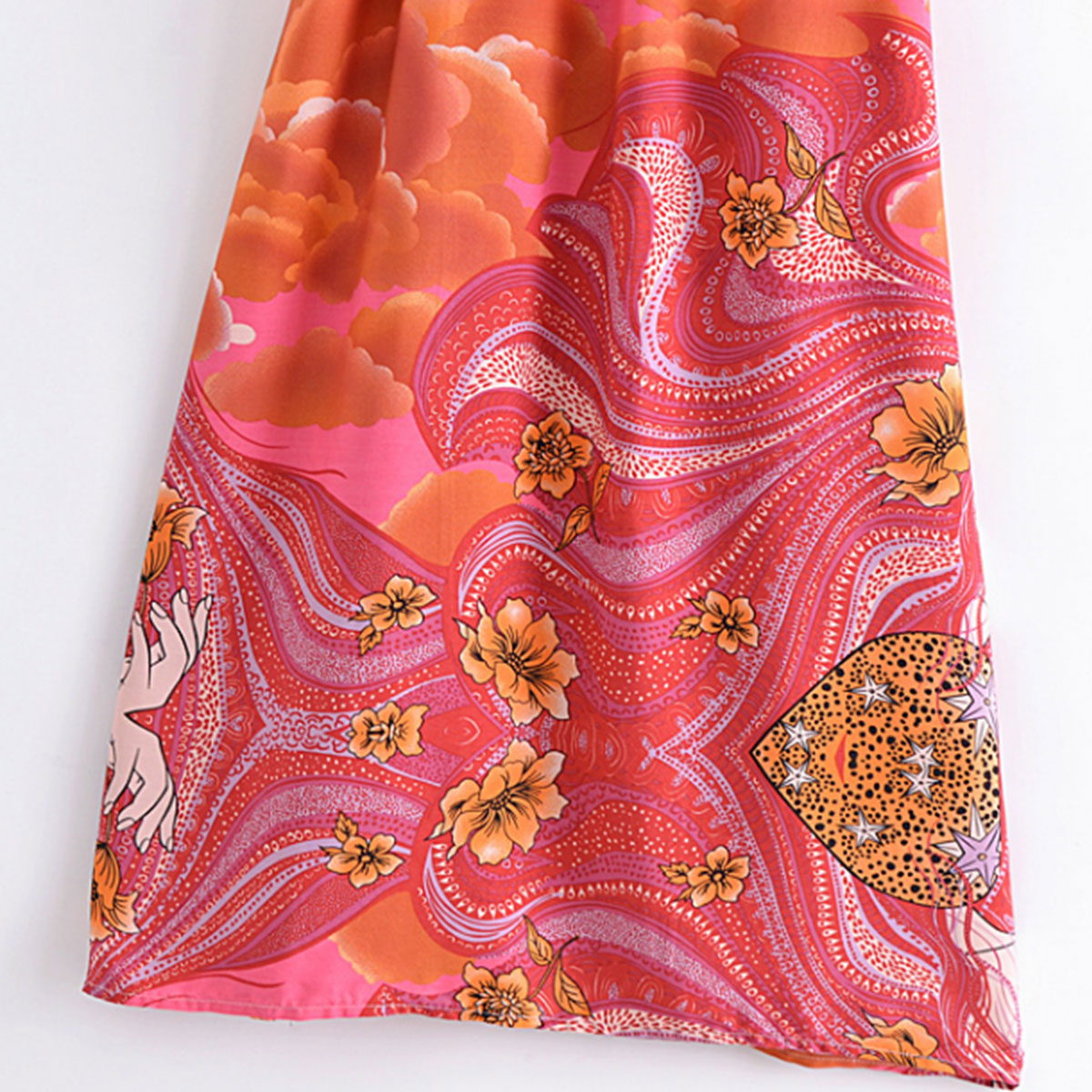 Moonstruck Pink Goddess Boho Kimono Maxi Robe