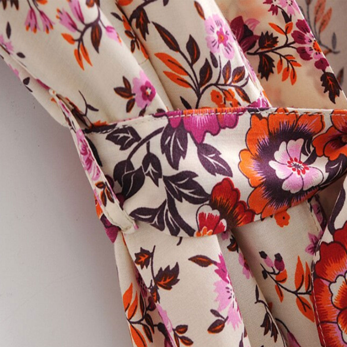 Poppy Blossom Boho Floral Print Maxi Robe