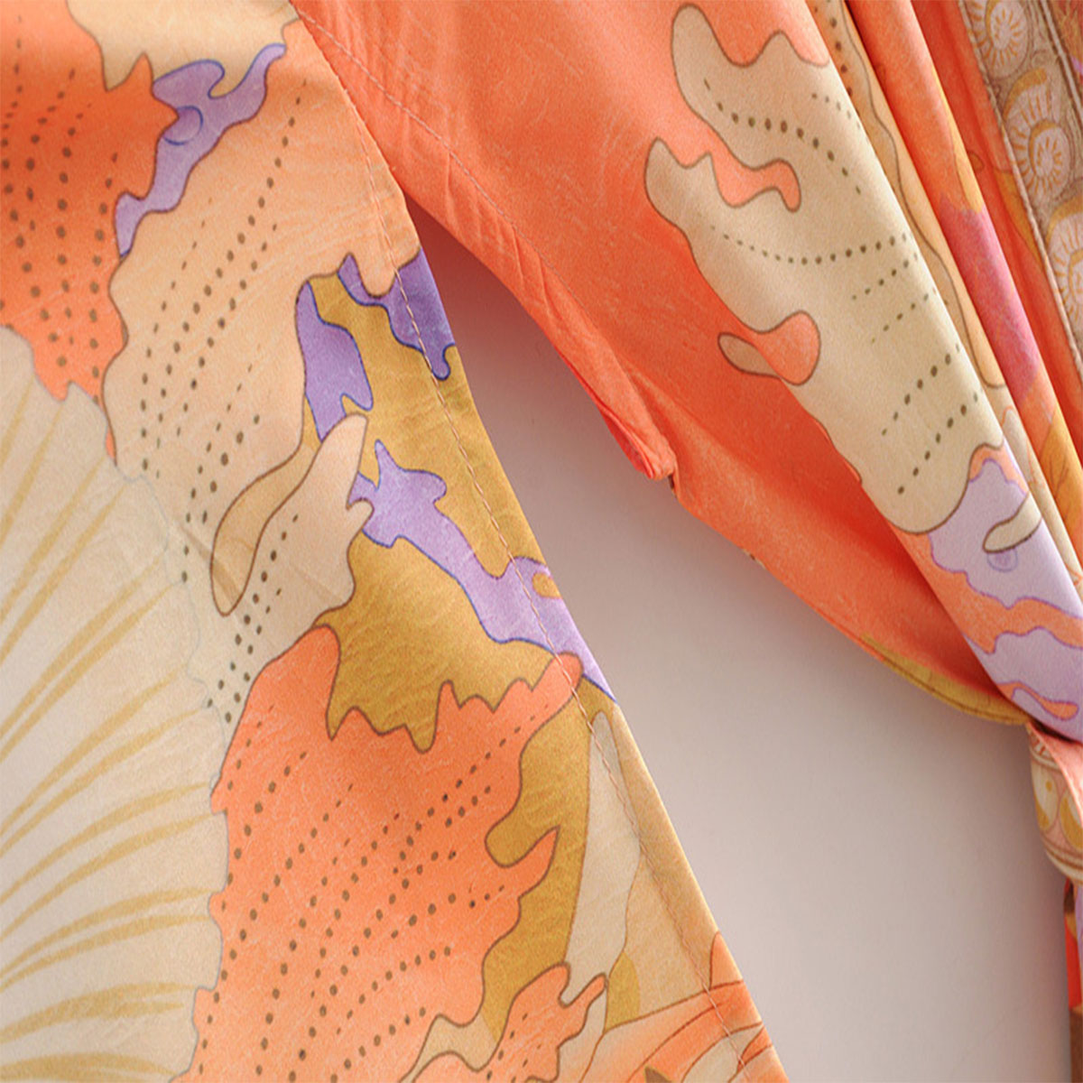Mermaid Paradise Orange Boho Maxi Robe