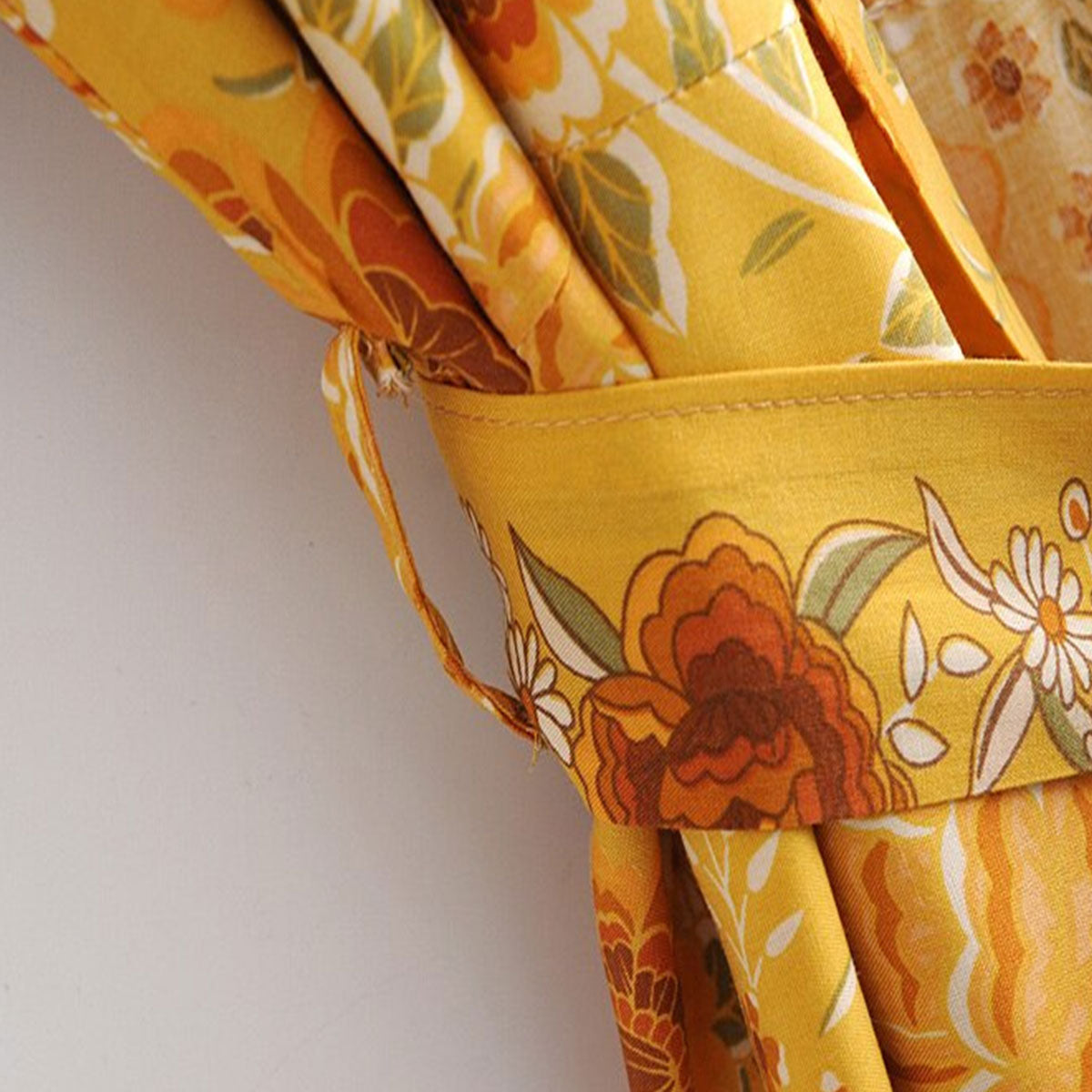 Golden Yellow Horse Boho Maxi Robe