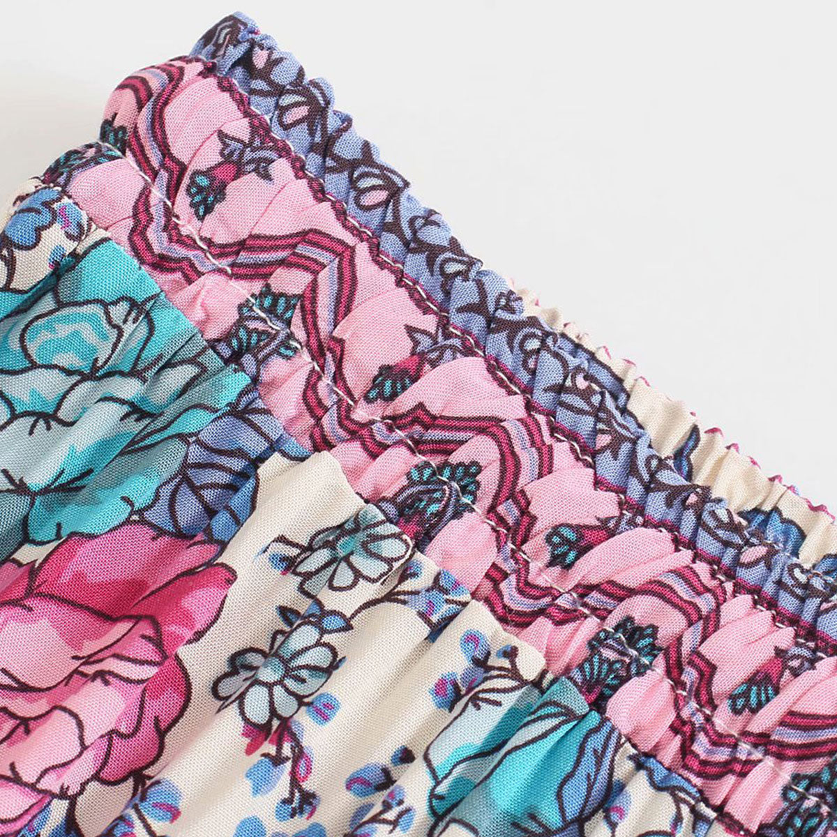 Rose Bloom Boho Floral Print Maxi Skirt