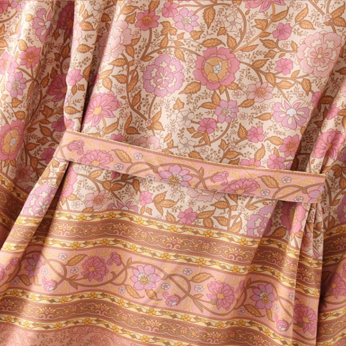 Monticello Rose Boho Floral Print Short Robe