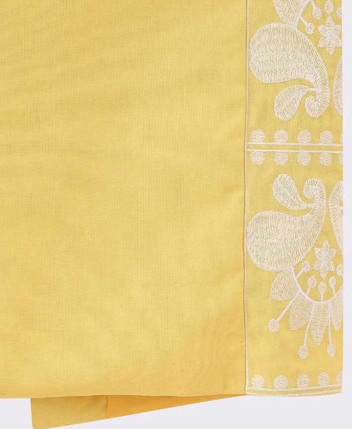 Yellow Boho Floral Embroidered Vest