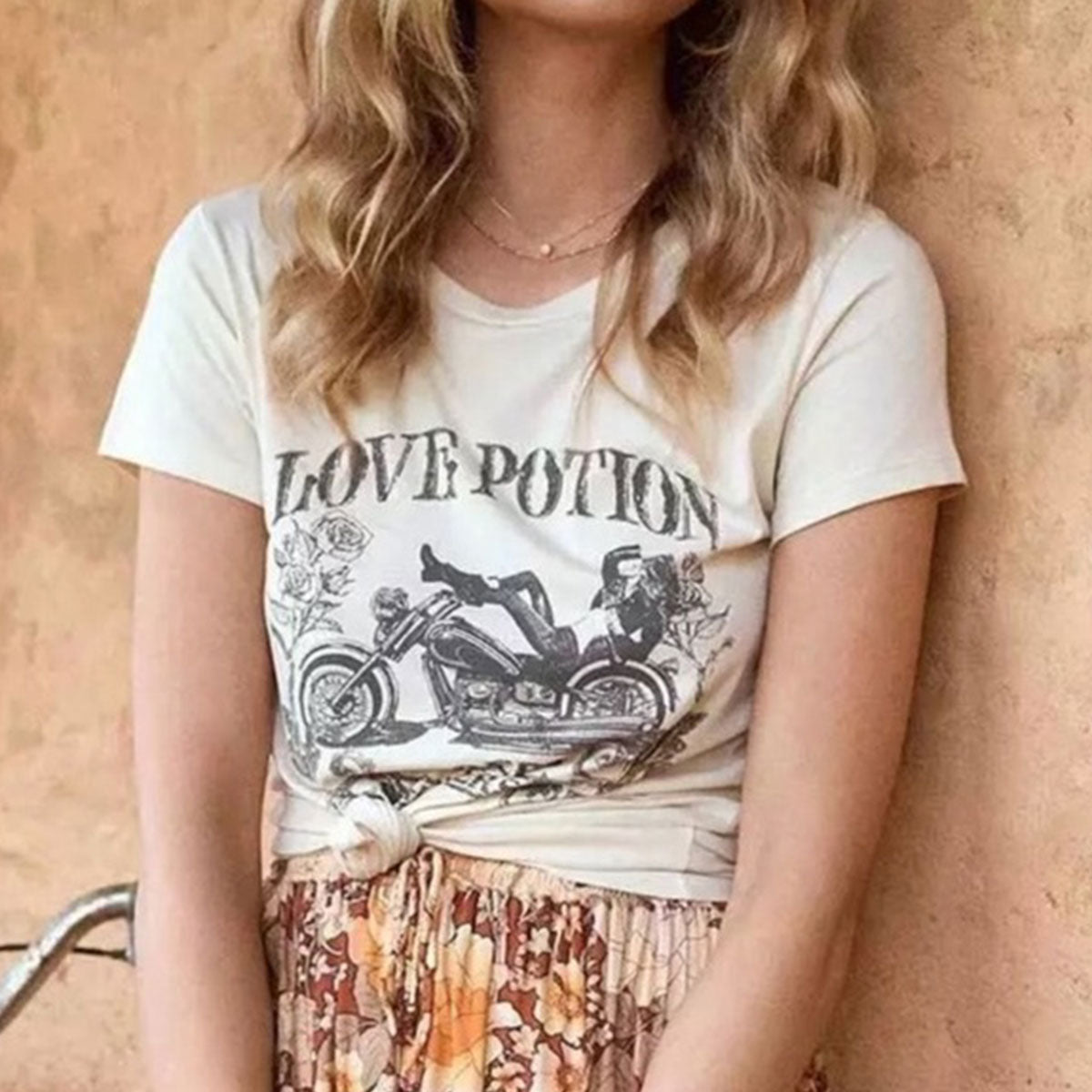 Love Potion Motorcycle Boho Chic Graphic Tshirt