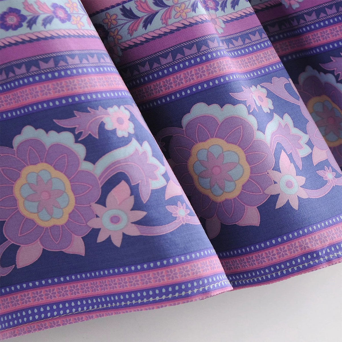 Lavender Falls Floral Print Boho Maxi Skirt