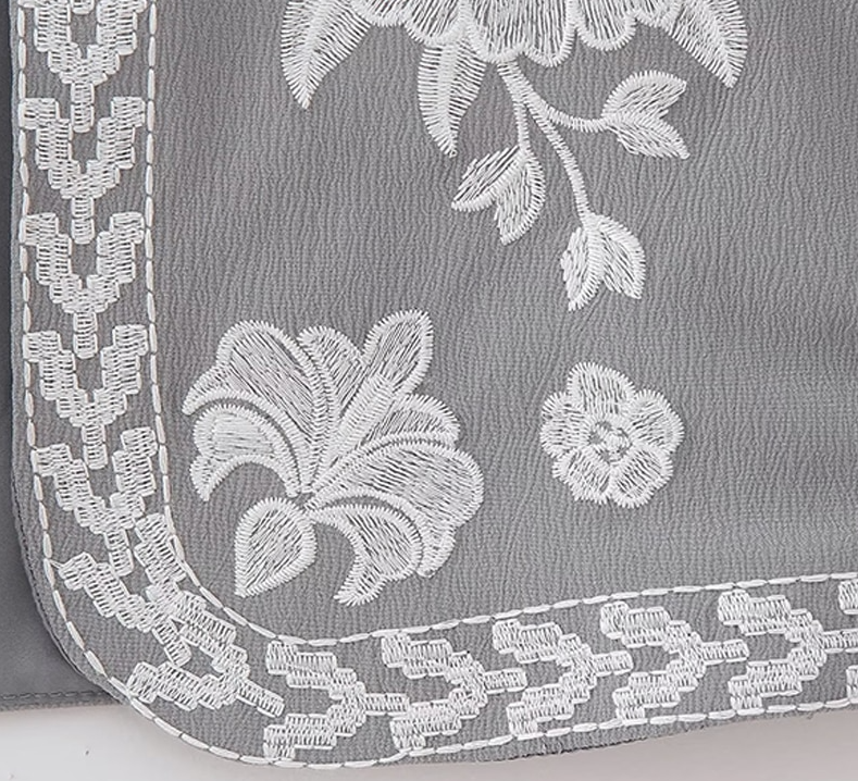 Gray Blooms Boho Floral Embroidered Vest