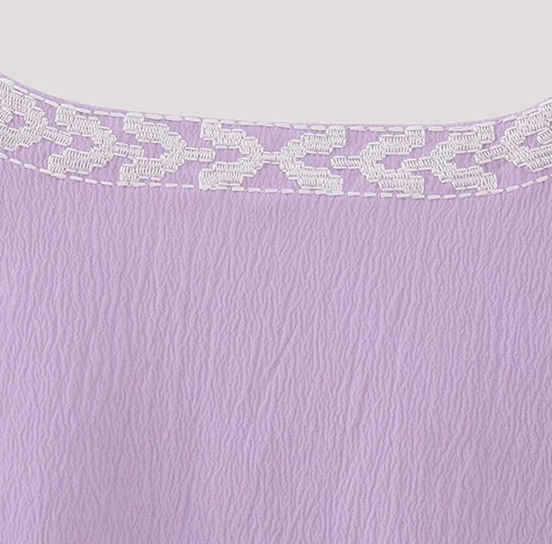 Lavender Blooms Boho Floral Embroidered Vest