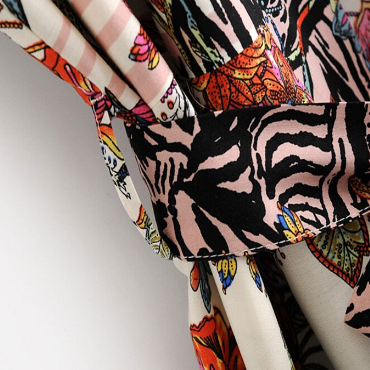 Zebra Print Boho Floral Maxi Robe