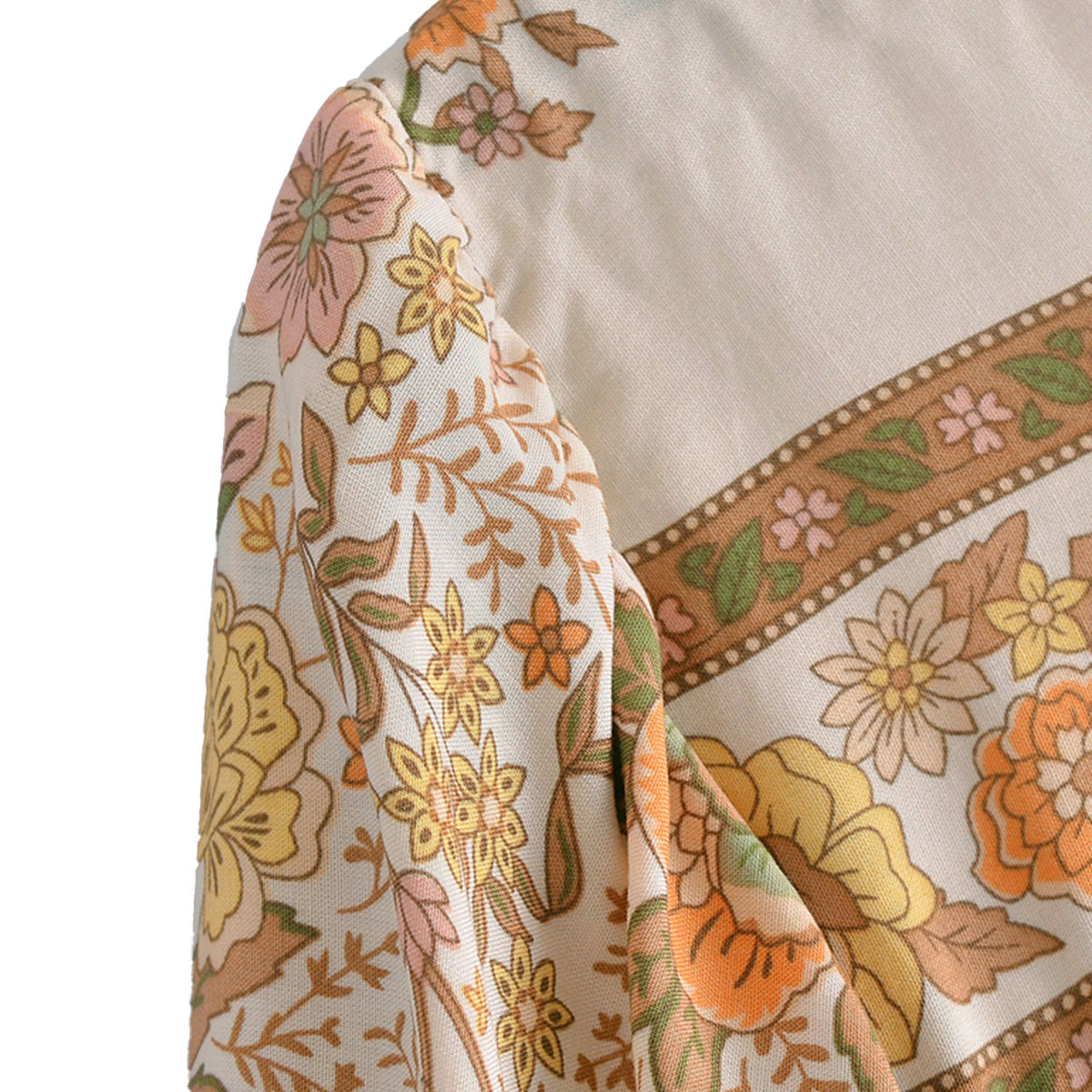 Sahara Sands Boho Floral Print Long Sleeve Blouse