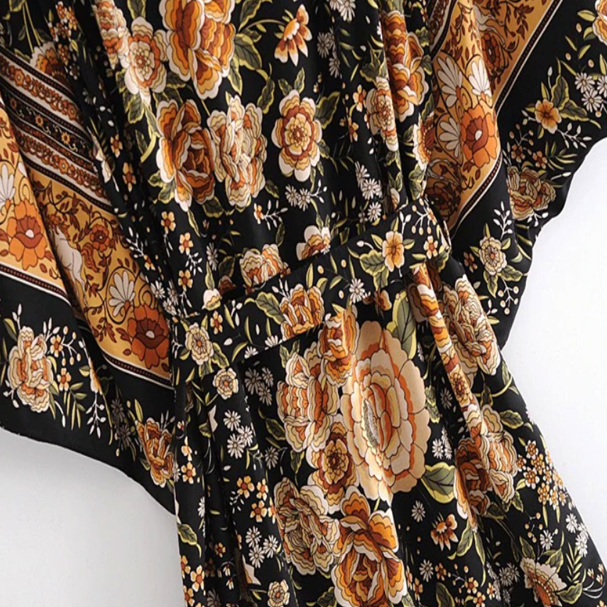Dark Horse Boho Floral Print Maxi Robe