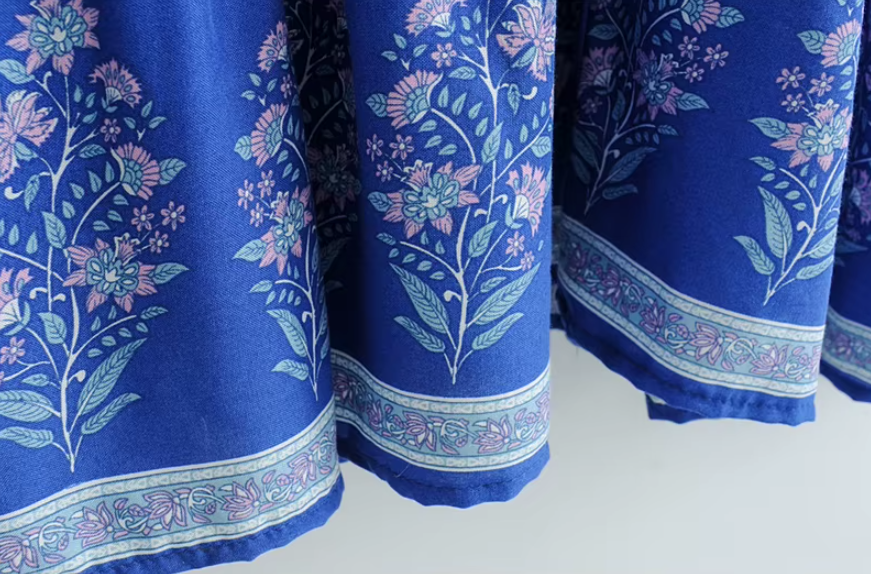 Whispering Willow Boho Floral Print Maxi Dress