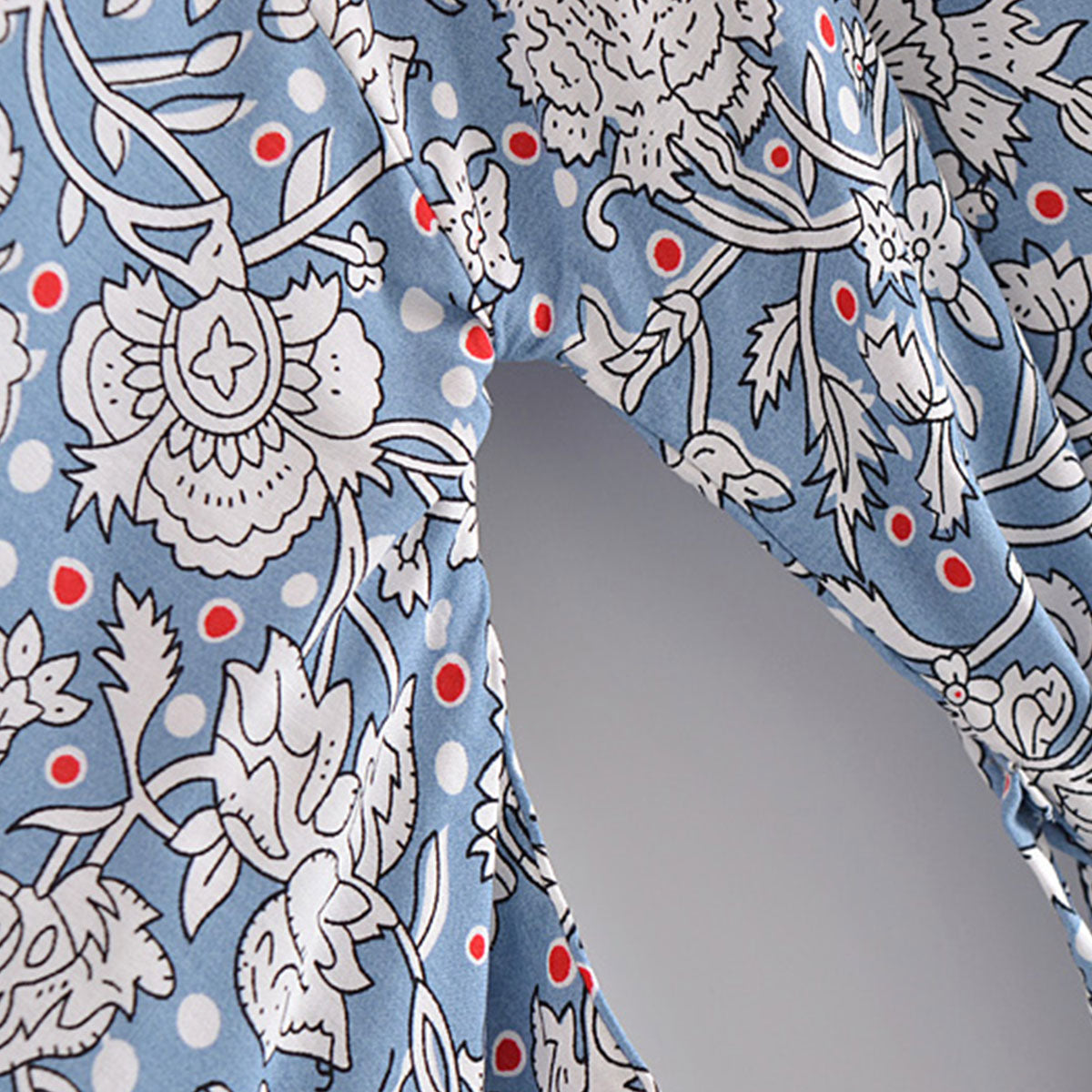 Dayflower Boho Floral Print Short Robe