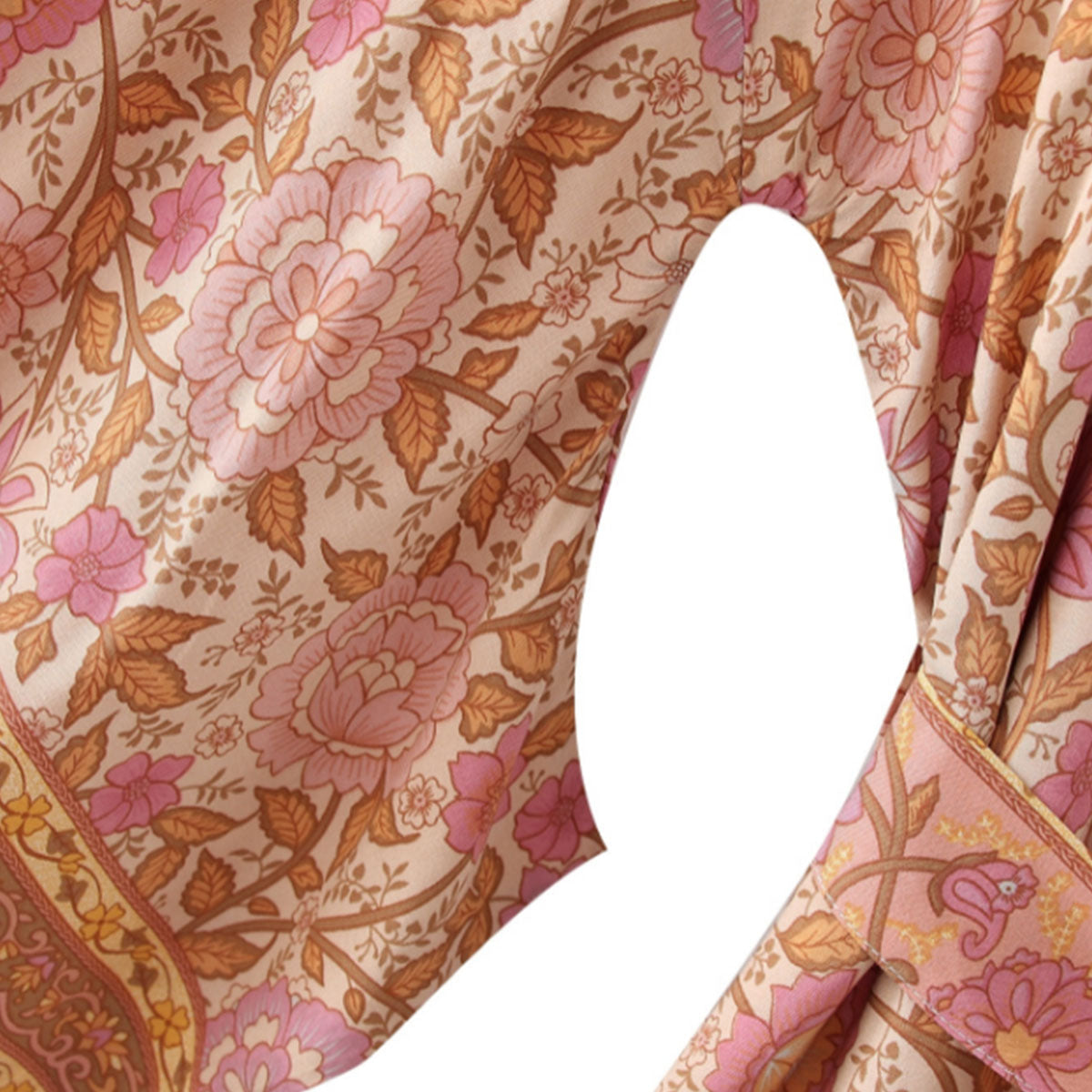 Monticello Rose Boho Floral Print Short Robe