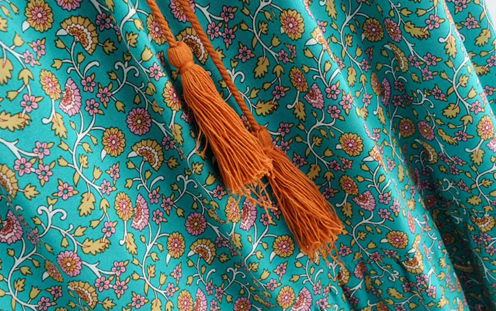 Coastal Charm Boho Floral Print Maxi Dress
