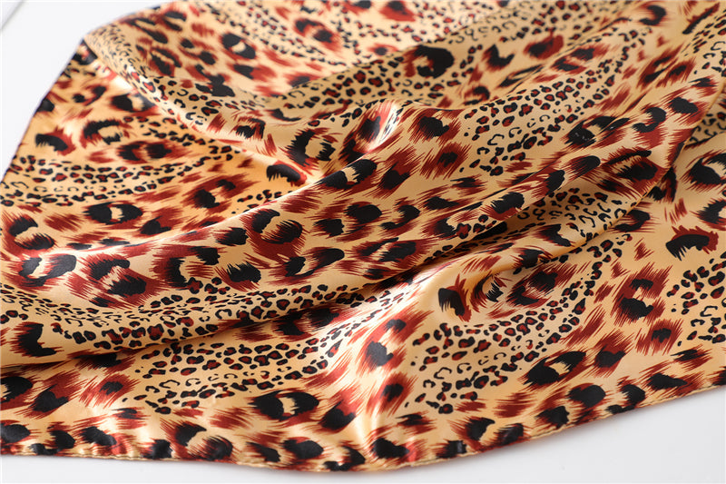 Dark Brown Cheetah Boho Scarf