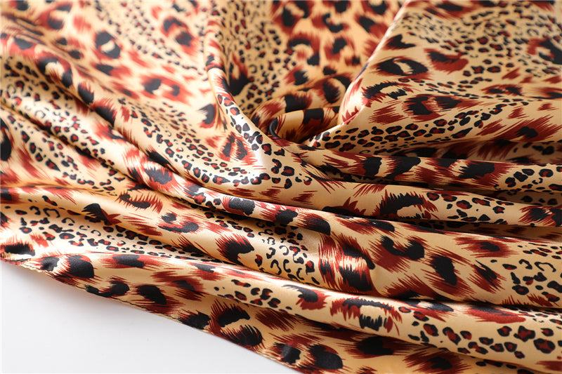 Dark Brown Cheetah Boho Scarf