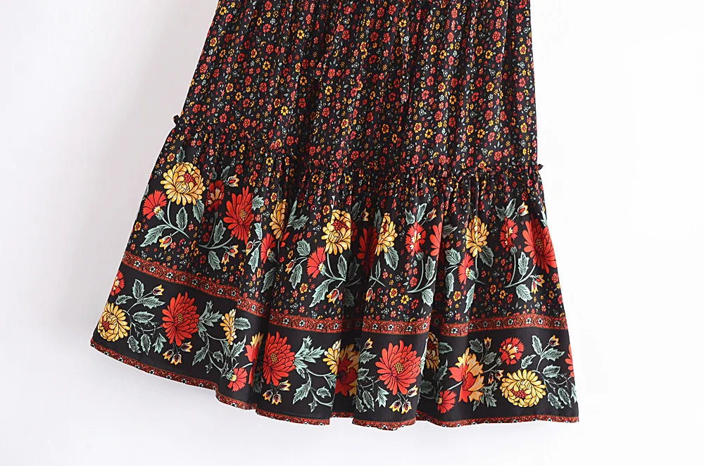 Midnight Garden Floral Print Mini Skirt
