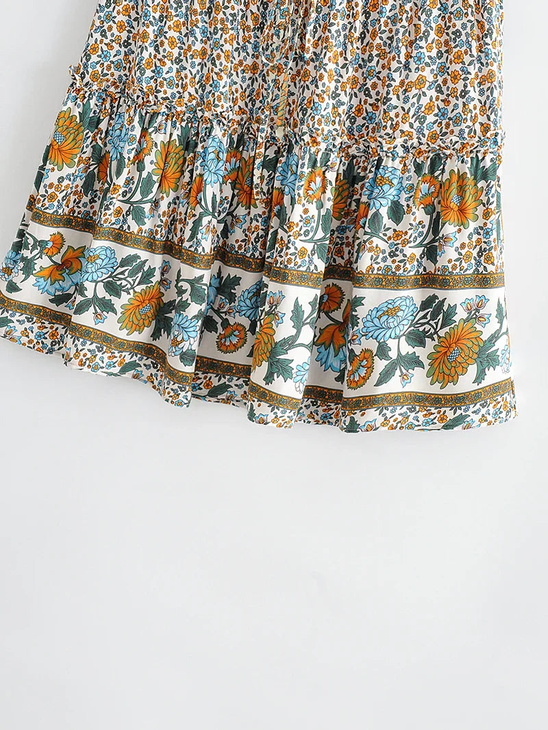 Garden Blooms Floral Print Mini Skirt