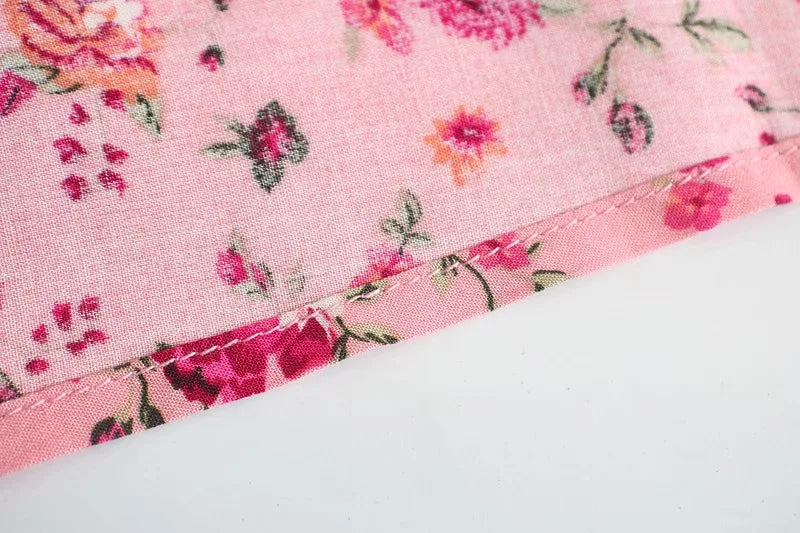 Pink Floral Fantasy Boho Floral Print Mini Dress