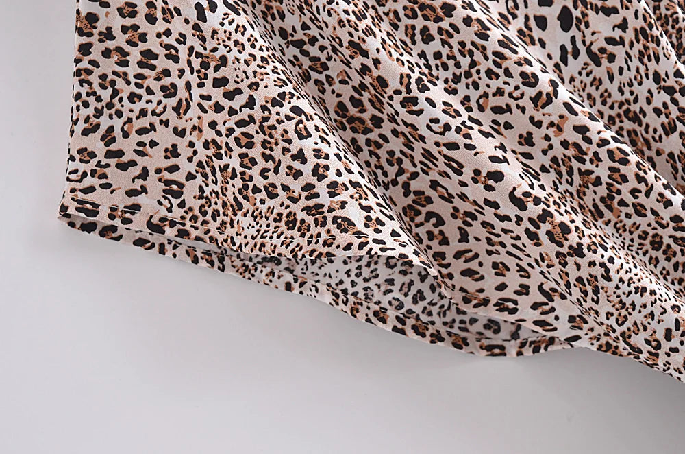 Desert Wild Boho Leopard Print Midi Dress