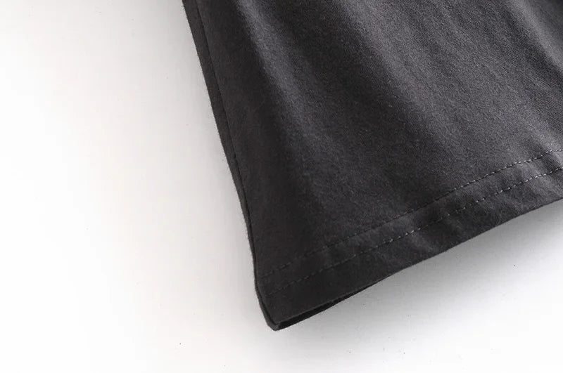 Black Retro-Inspired Boho Chic Graphic Tshirt
